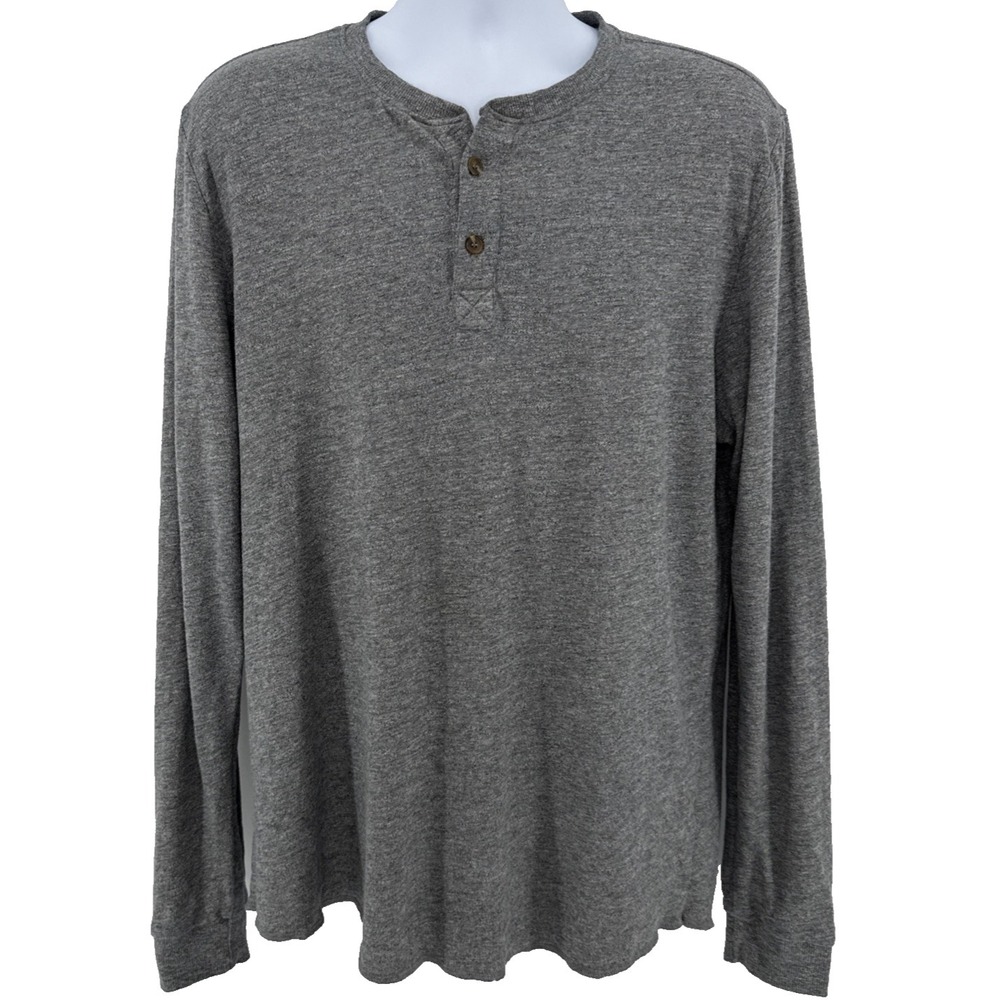 Marine‎ Layer Mens XL Long Sleeve Henley Shirt Gray